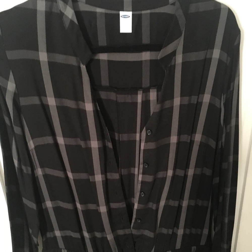 Black and Grey Plaid Jumpsuit